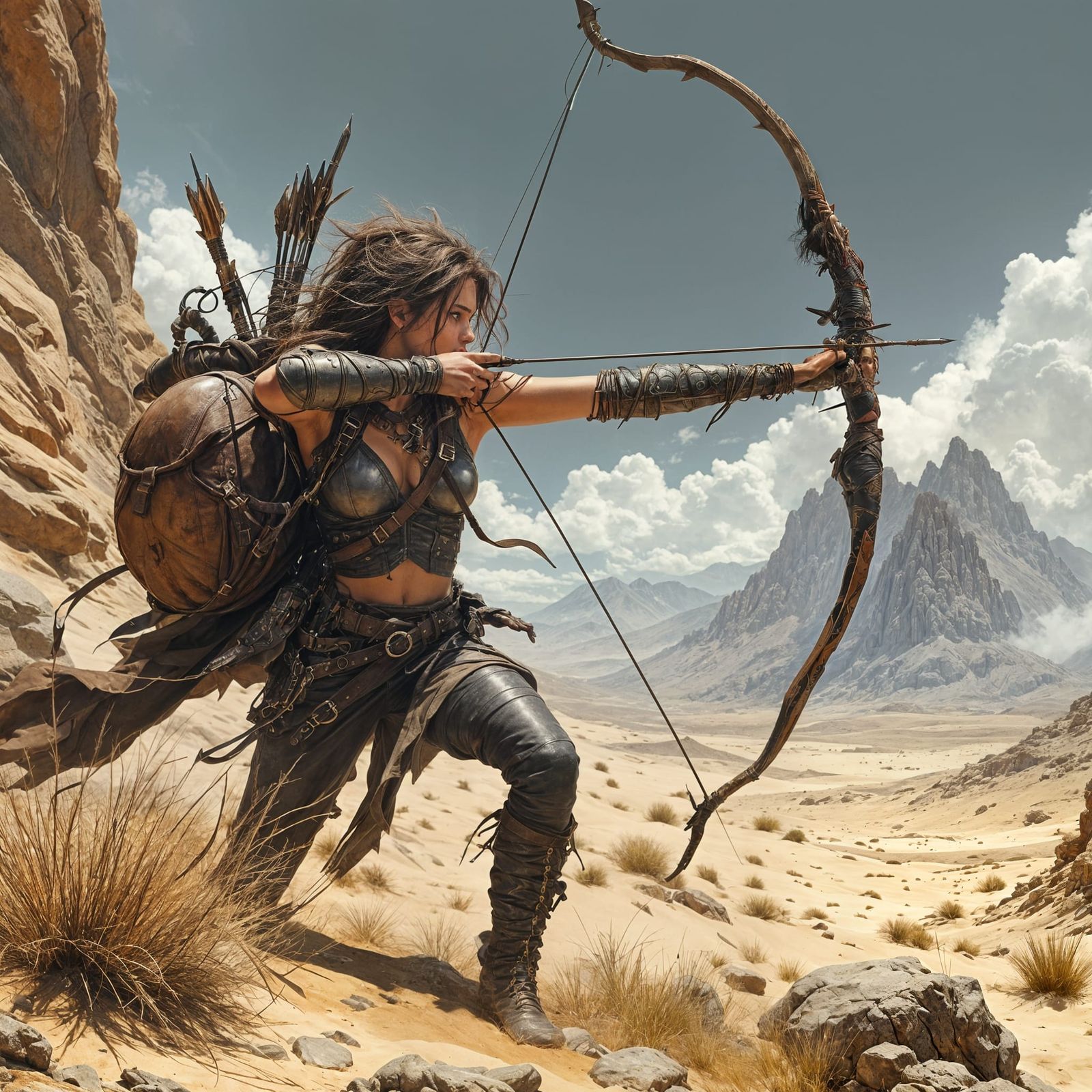 Female Adventurer Archer in Luis Royo Style