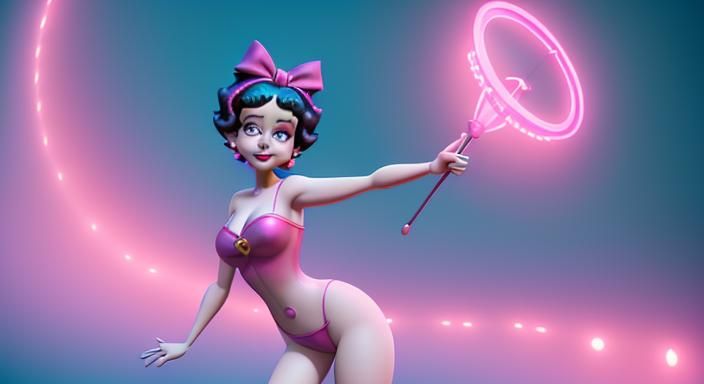 Betty Boop in 3D Digital Art Style