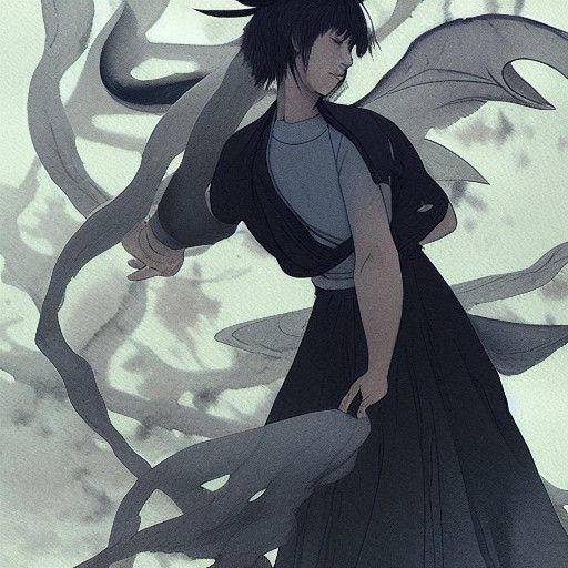 Cain53 the AI imagines human Ran as a Pokémon trainer.