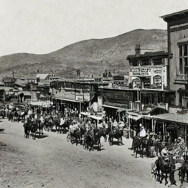 Lively Old Western Town in the Late 1890s