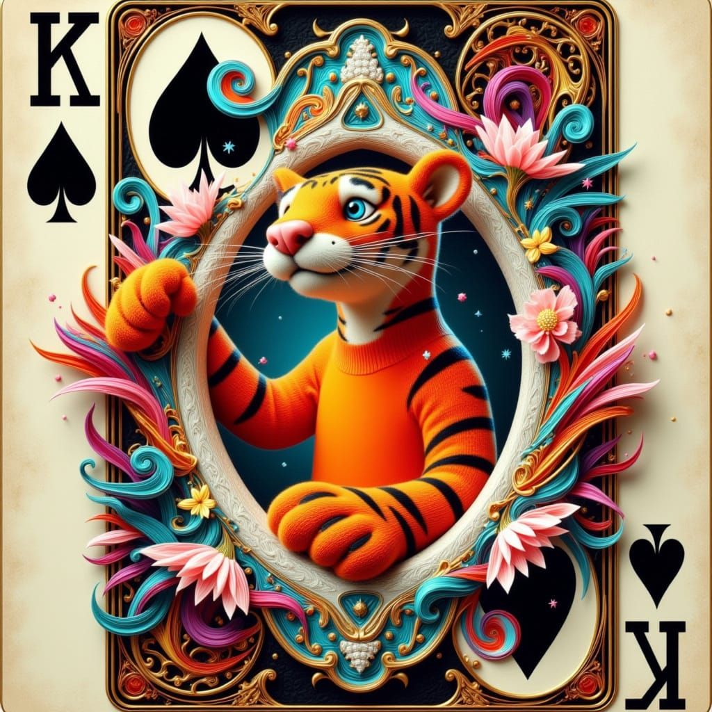 Tigger Leaps from a Playing Card