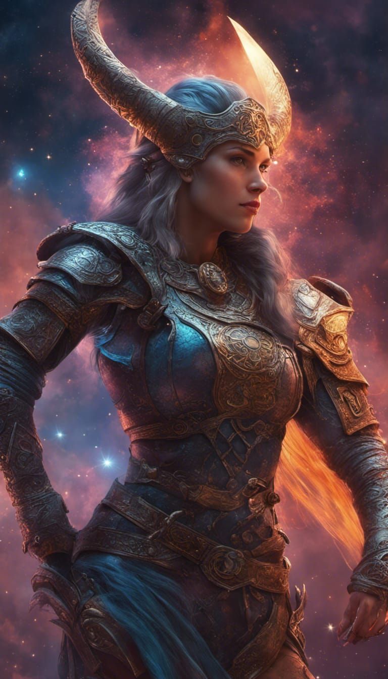 Colorful Space Vikings in Dark Fantasy Style