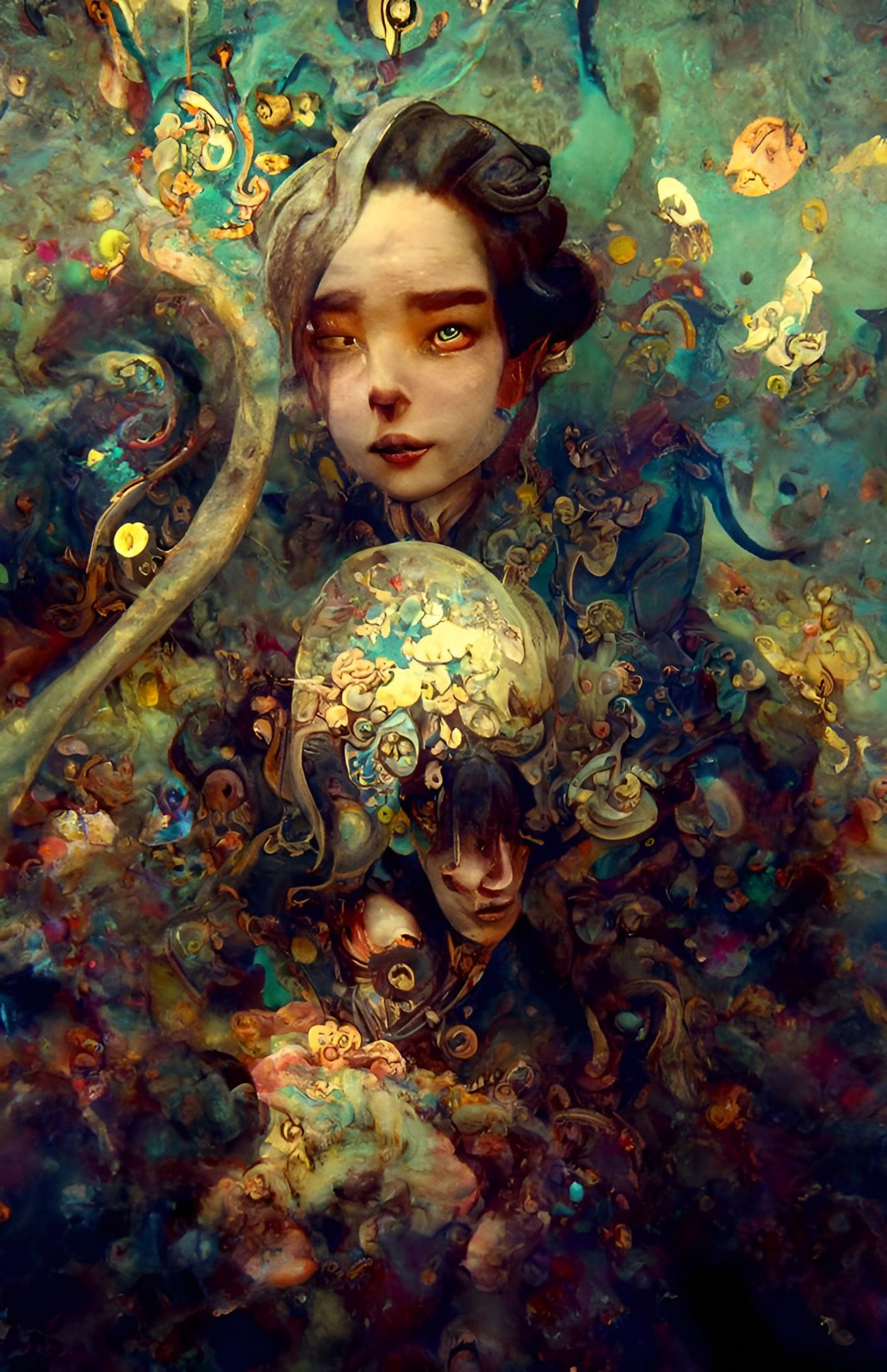 Detailed Surreal Painting in Psychedelic Style