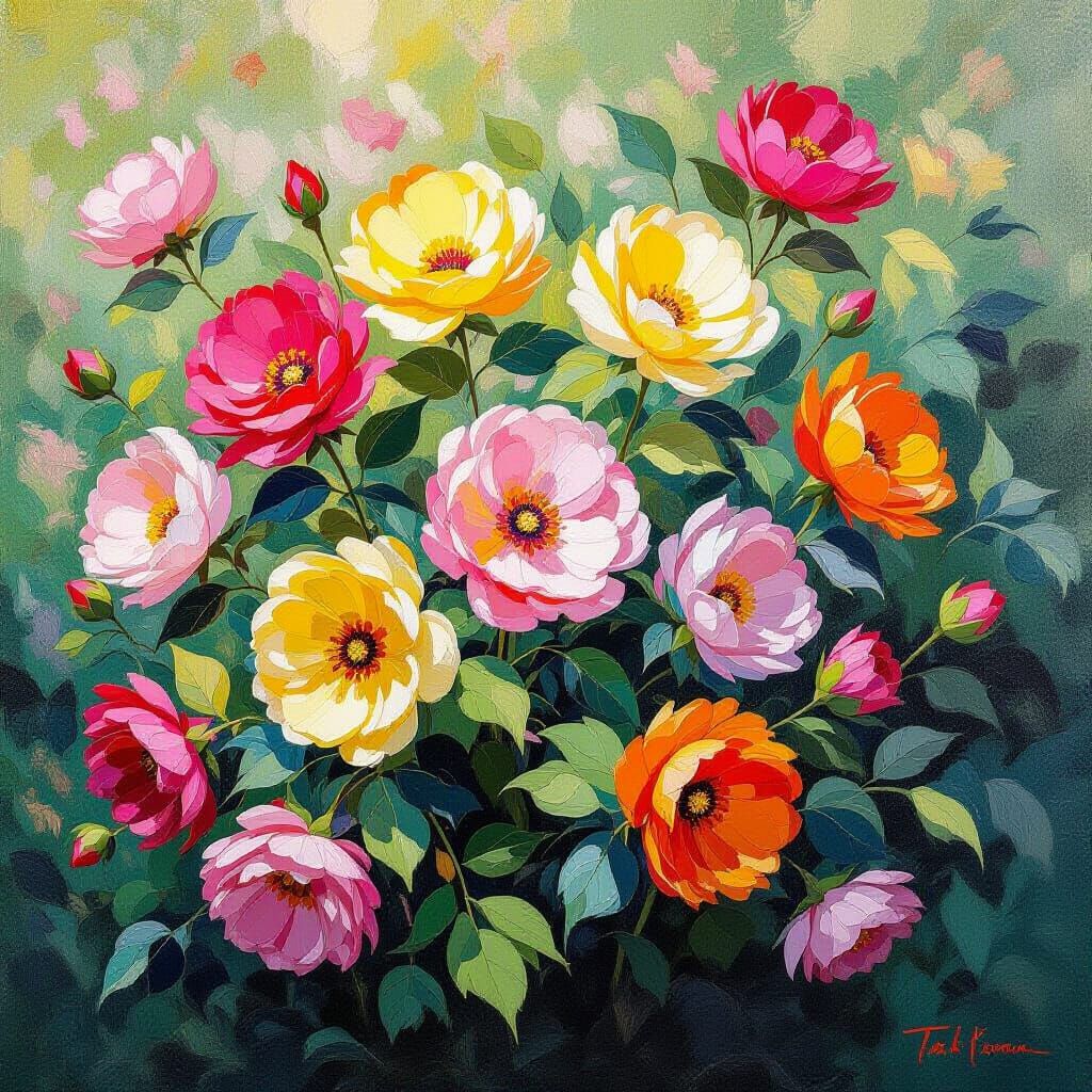 Impressionistic Blossoms in Vivid Colors