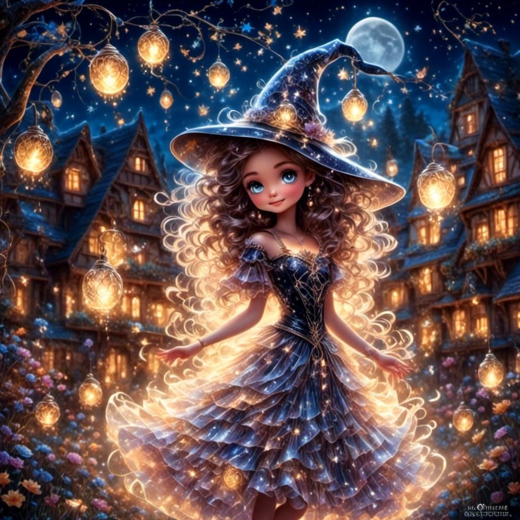 Cute Witch Deity Dancing in Village Square