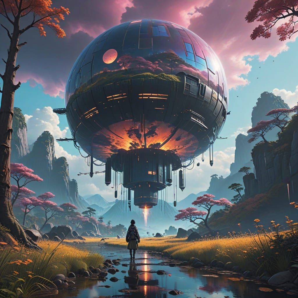 Hyper-Realistic Dreamscapes with Vibrant, Kaleidoscopic Colo...