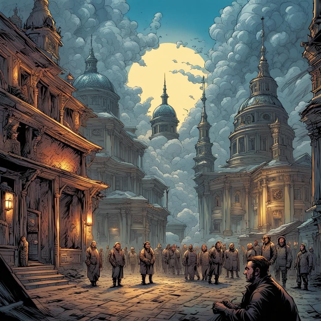 Ukrainian Kazku in Comic Book Art Style