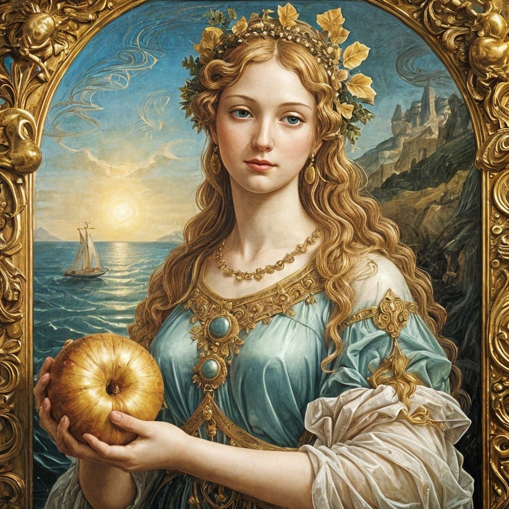 Aphrodite's Symbols: Golden Apple, Seashells, and Mirrors
