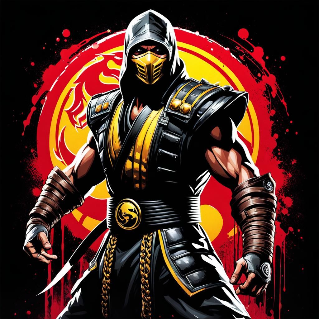 Kano from Mortal Kombat in Graffiti Art Style