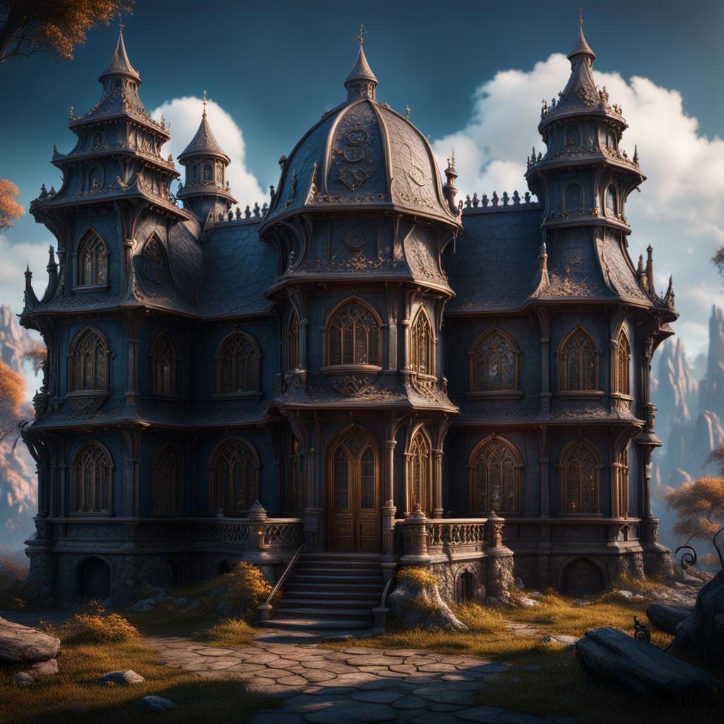 Fantastical Magic School House Concept Art