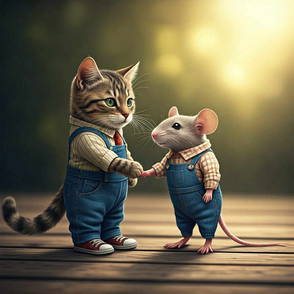 Charming Friends in Elegant Attire Shake Hands