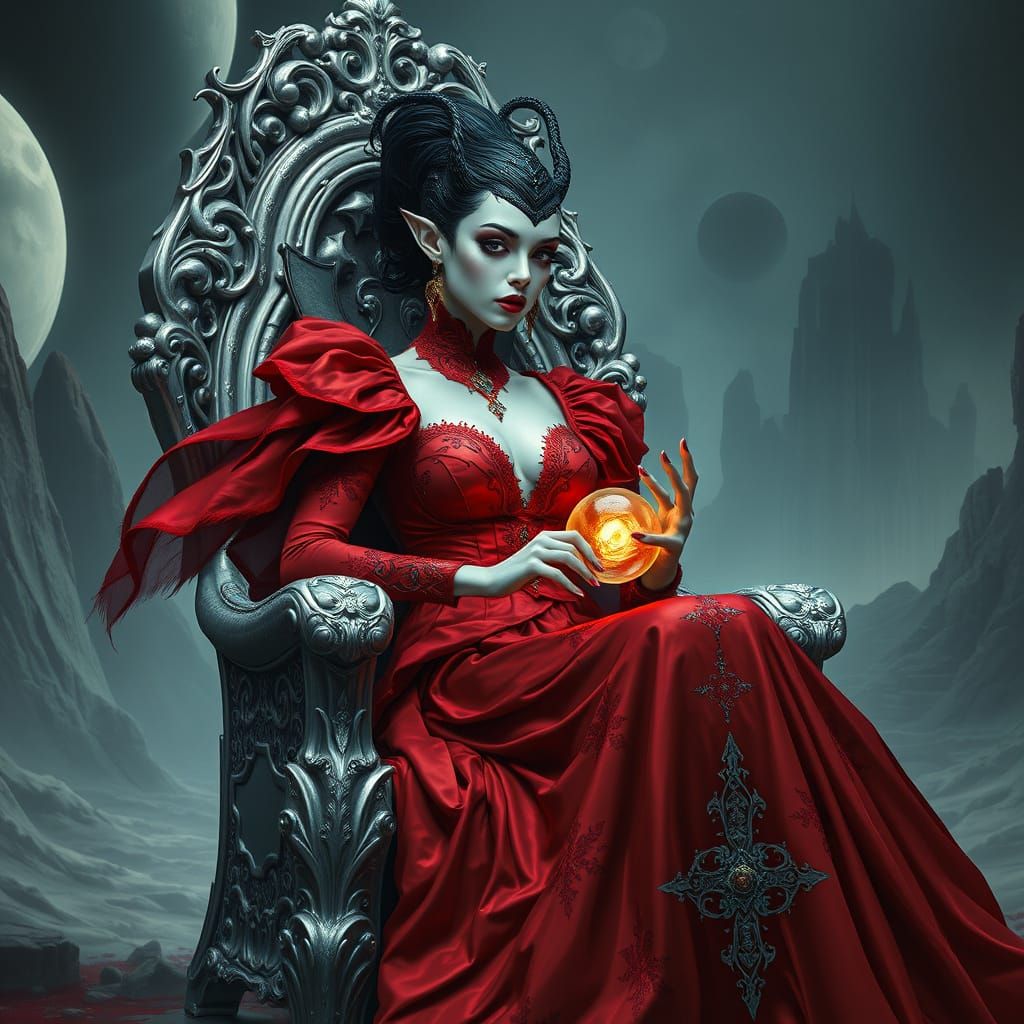 Regal Alien Queen in Baroque Style