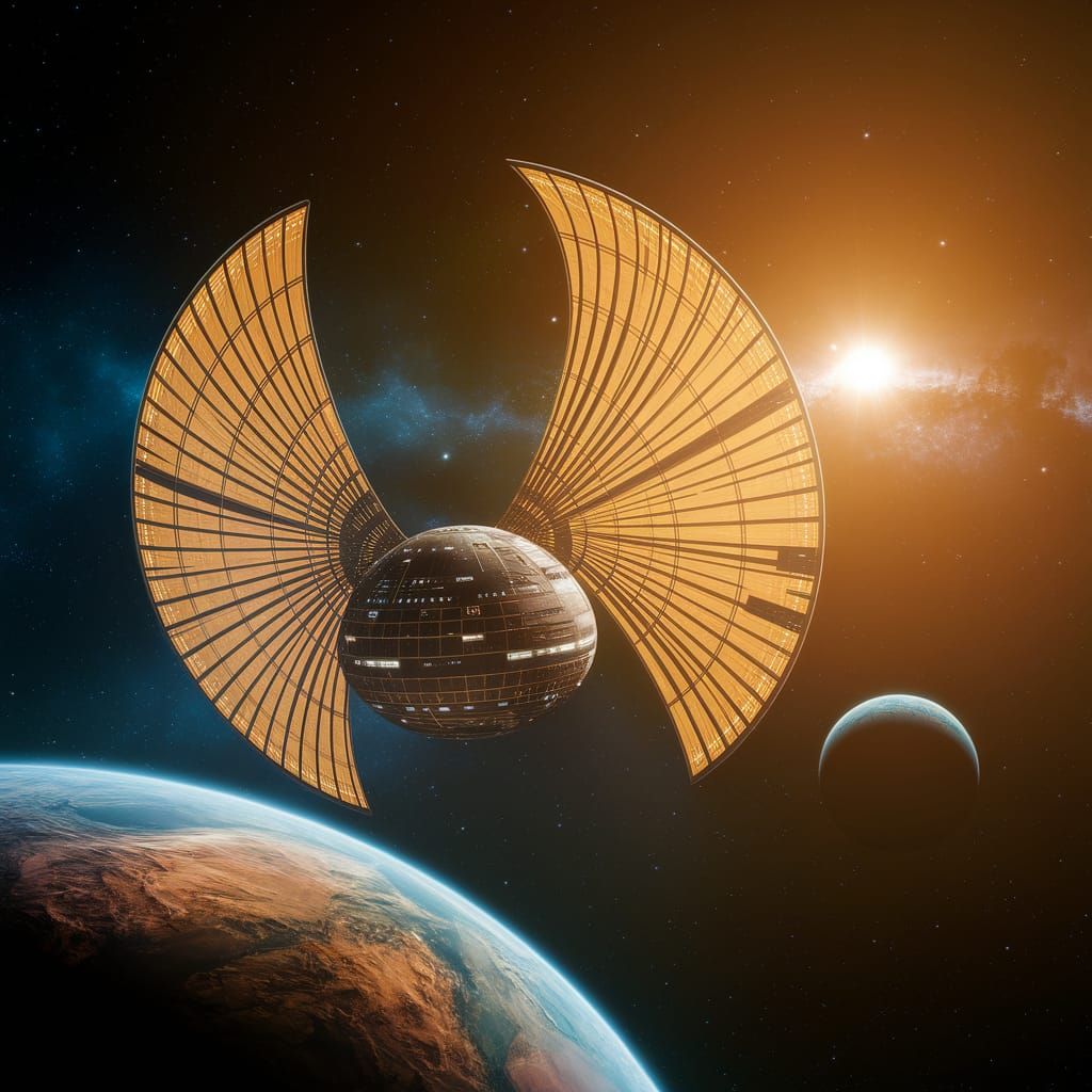 Majestic Solar Sail Vessel in Outer Space