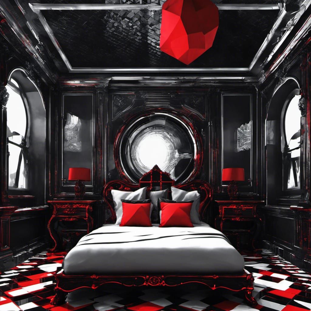 Dramatic Victorian Bedroom in Technopunk Style