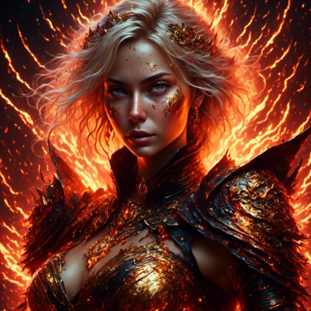 Hyperrealistic Battle Mage Casting Multi-Colored Magic