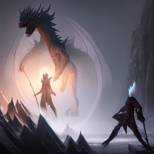 Drow Sorcerer Casting Ice Magic: Dark Fantasy Art