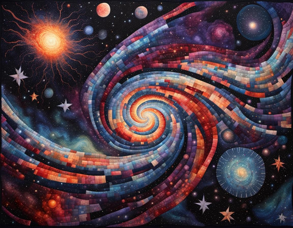 Cosmic Nebula Quilt: A Tapestry of Deep Space