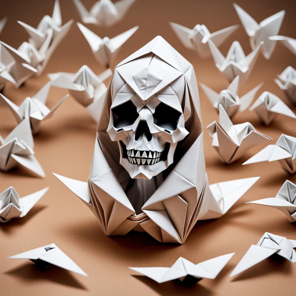 Origami Papercraft Sculpture of Death