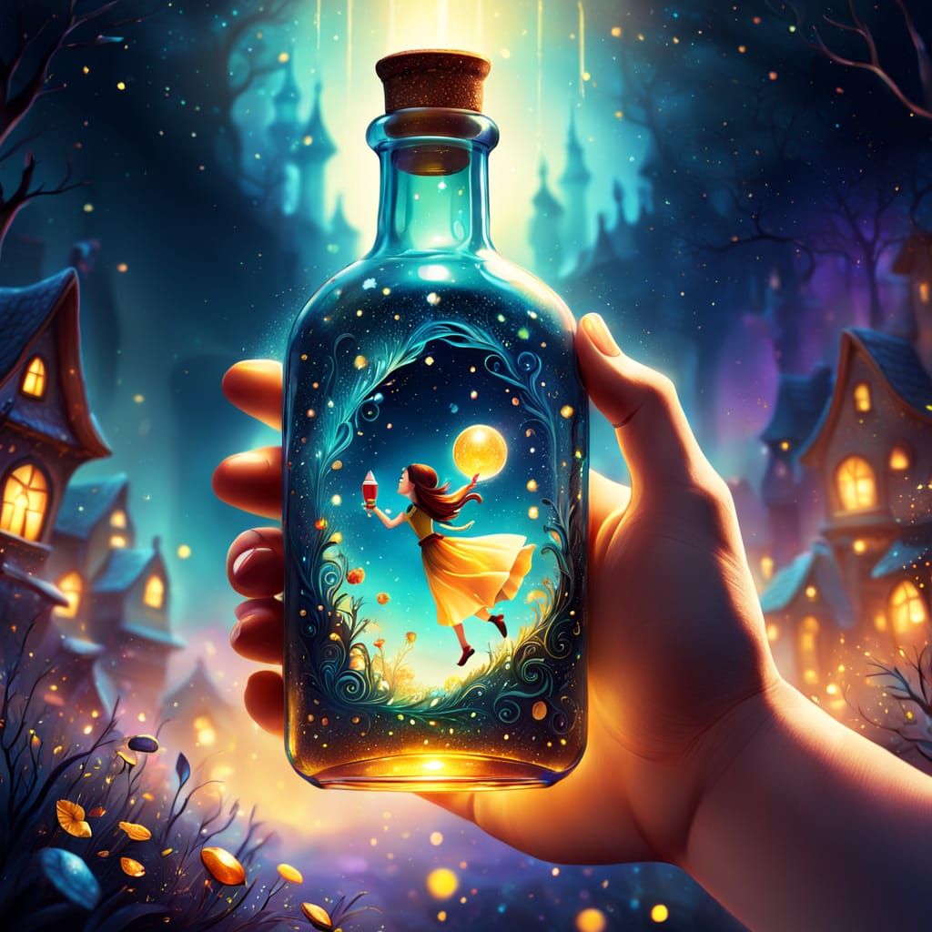 Enchanted Elixir in Golden Light