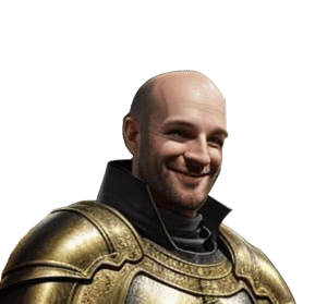 Detailed Digital Painting of Smiling Knight