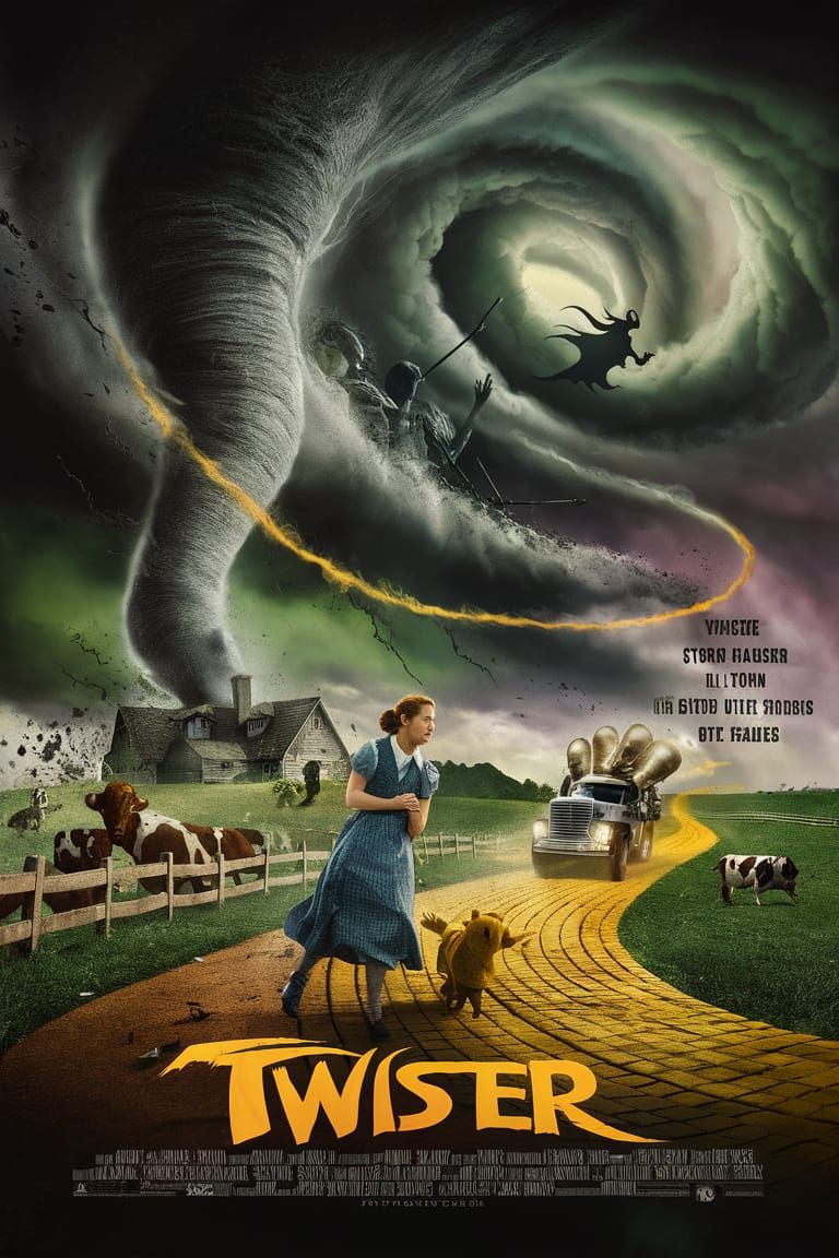 Twister and Wizard of Oz Mashup Movie Poster