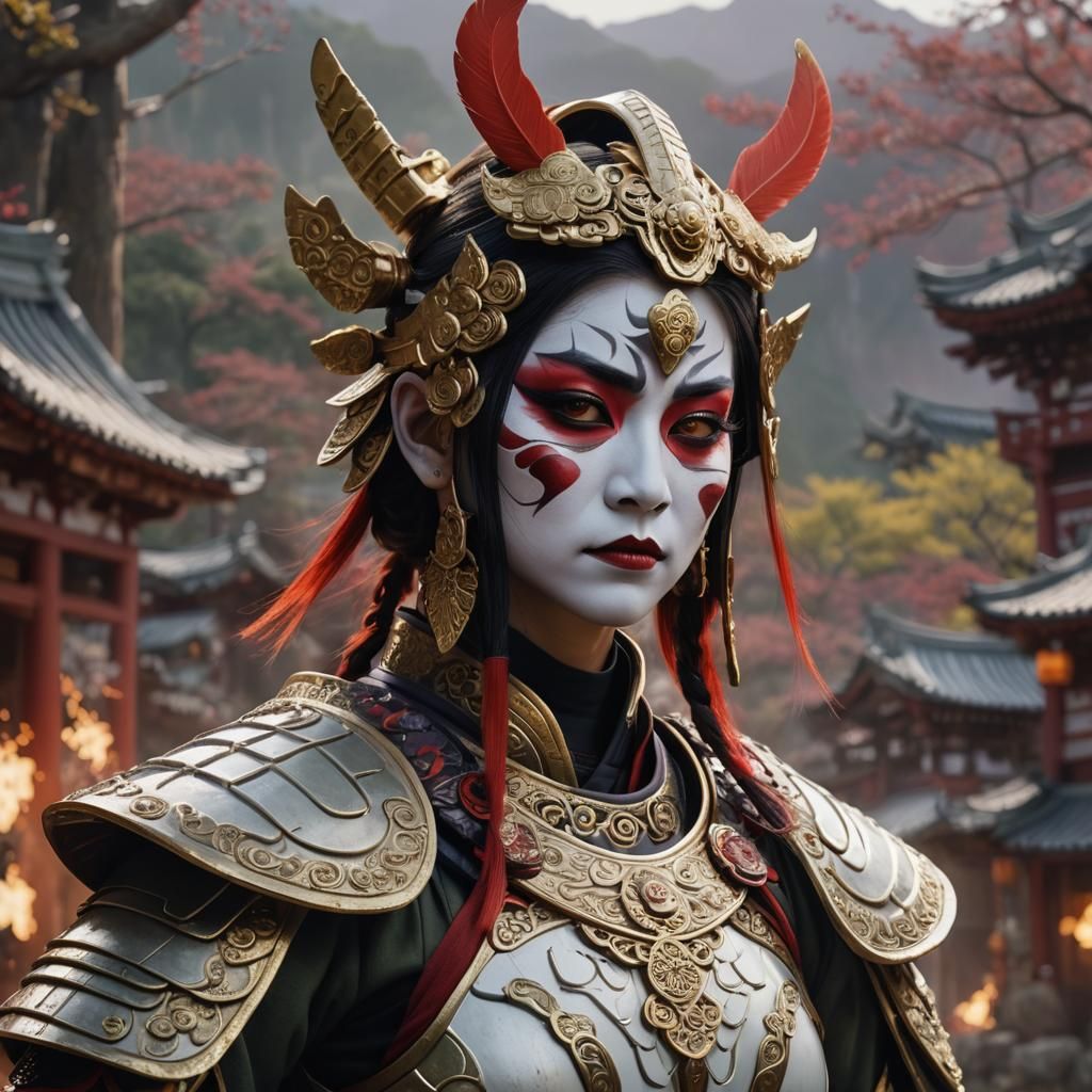 Heroic Kyoshi Warrior with Intricate Armor