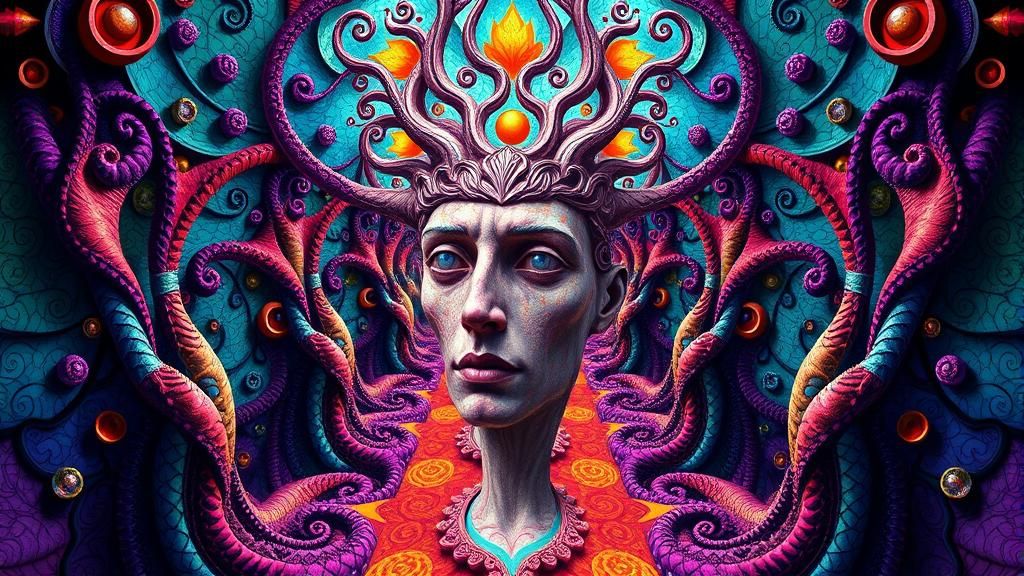 Surreal Fantasy Portrait in MC Escher Style