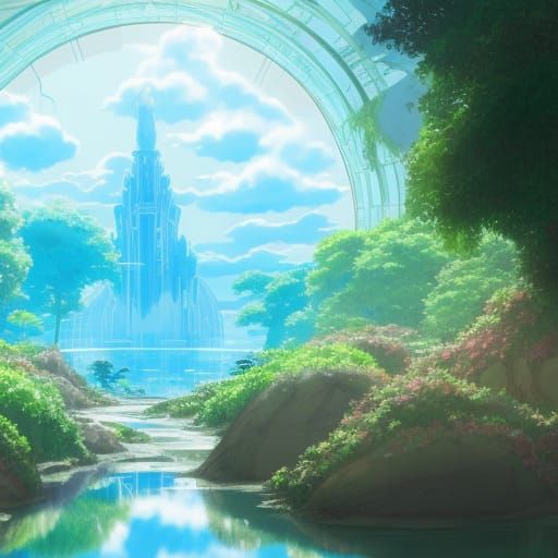 Glass Dome Town: Studio Ghibli Anime Key Visual