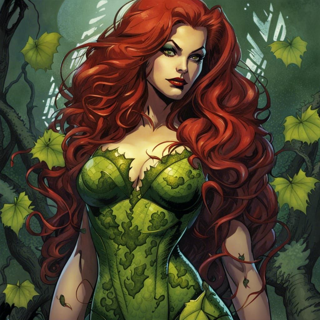 Poison Ivy in Sinister Dark Fantasy Style