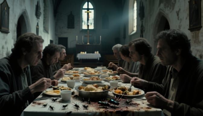 Unholy Breakfast: Rotting Food & Insects in Neglected Church