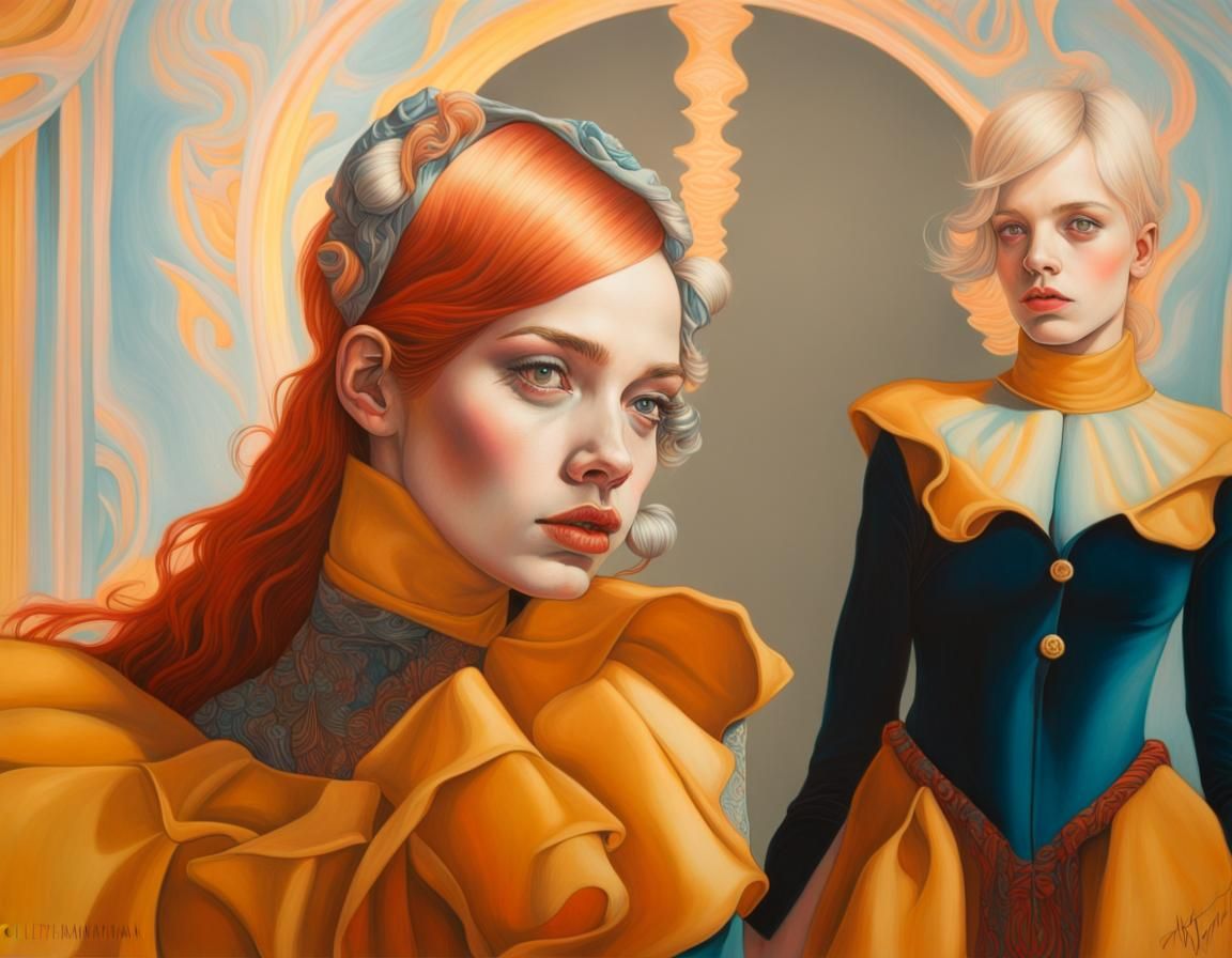 Victorian Girl Portrait with Embossed Relief