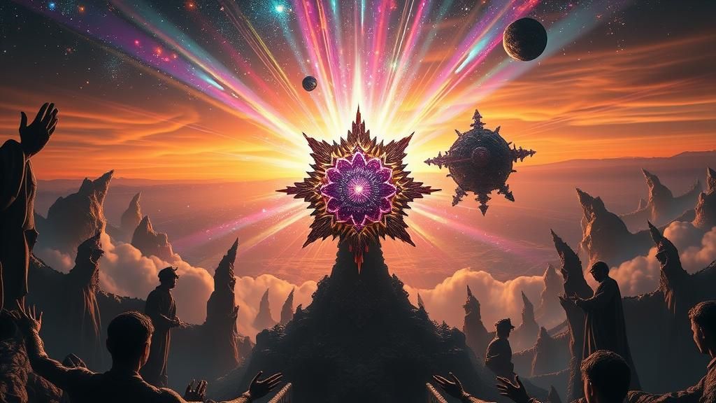 Gothic Star Cluster in Astrosphere, Digital Bio Art