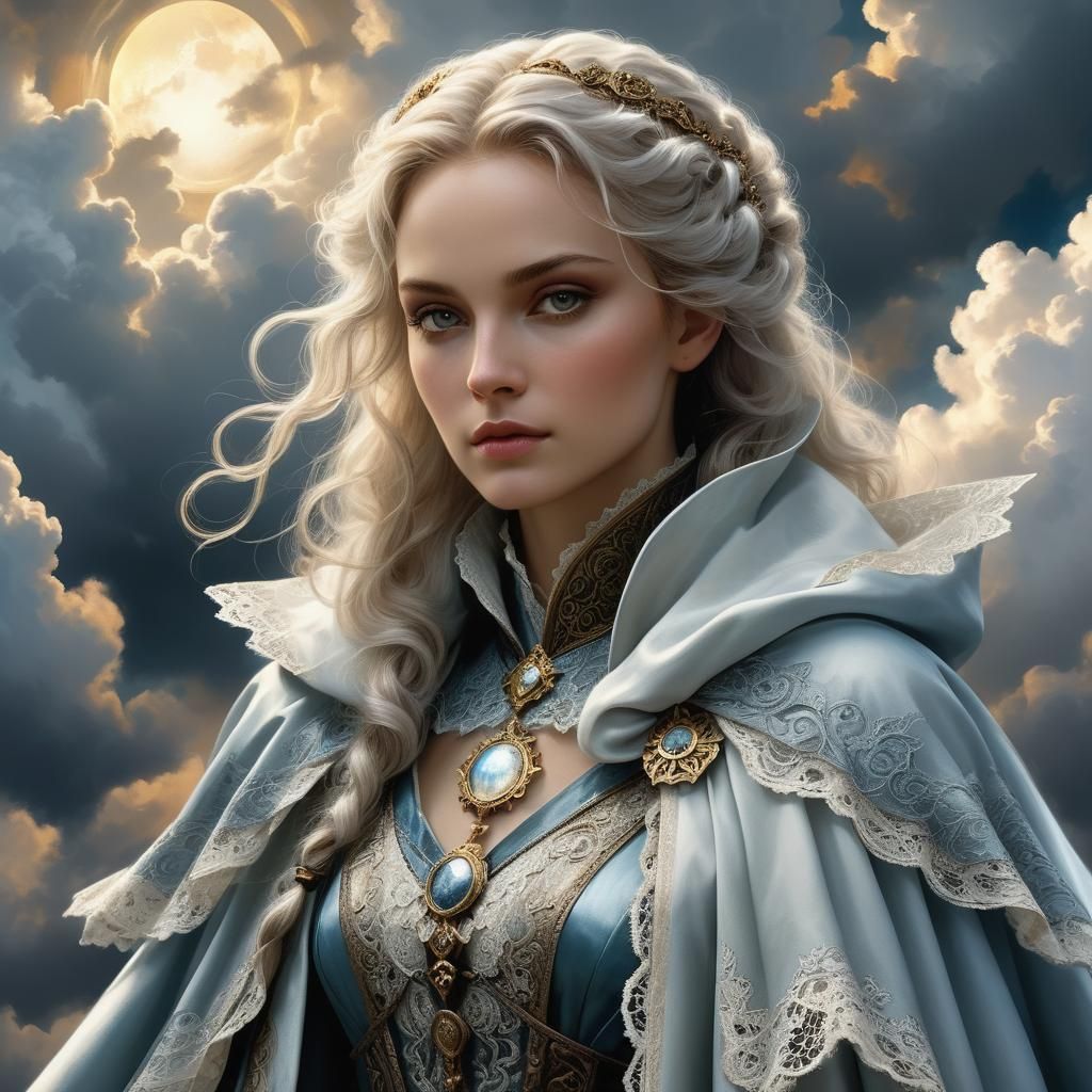Renaissance-Inspired Godly Figure in High Fantasy Art