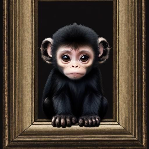 Gothic Monkey Cub Gazing