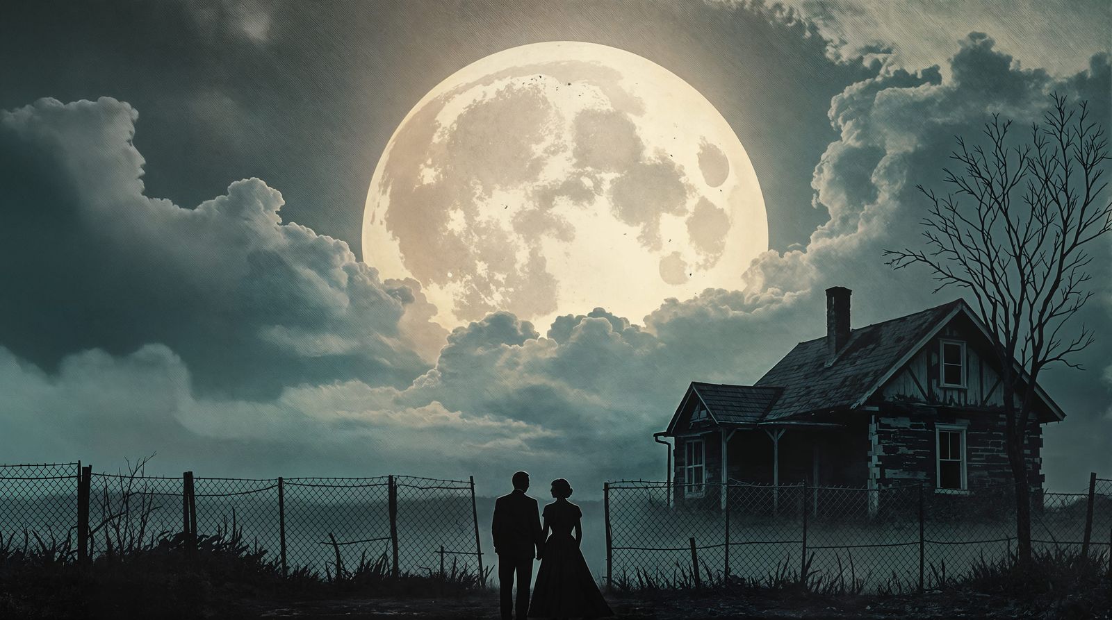 Surreal Nocturnal Reunion in Vintage Style