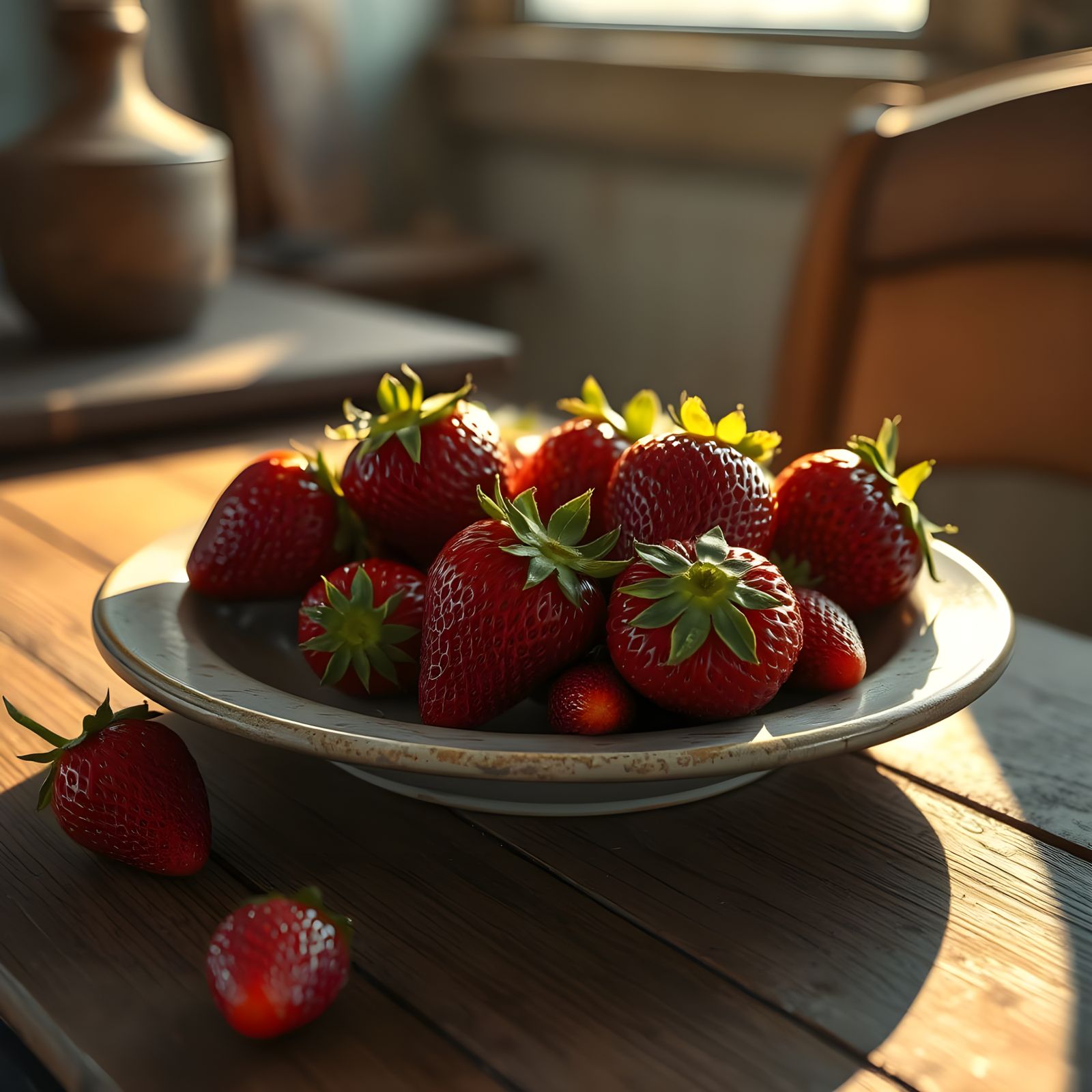 Stunning Hyperrealistic Digital Still Life with Red Strawber...