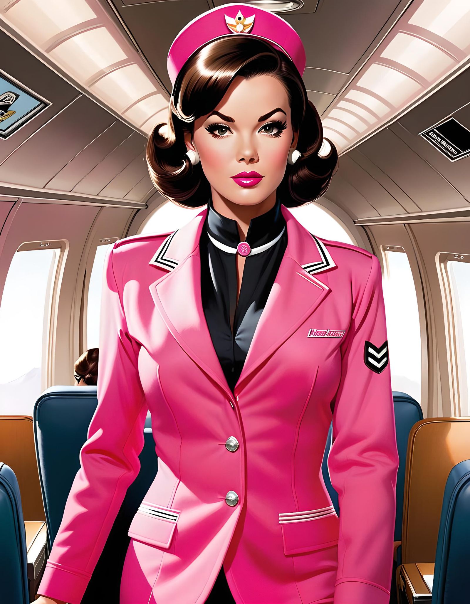 Natalie Wood Inspired Comic Book Flight Attendant