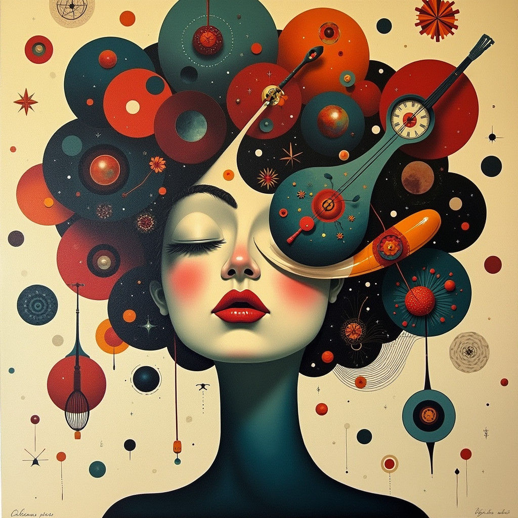 Surreal Biomorphic Shapes with Musical Elements