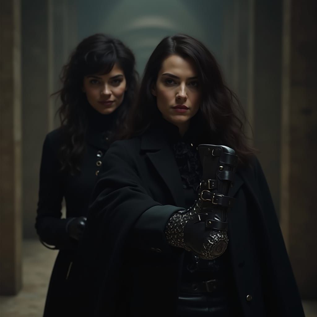 Tense Moment of Suspense in a Cinematic Film Still