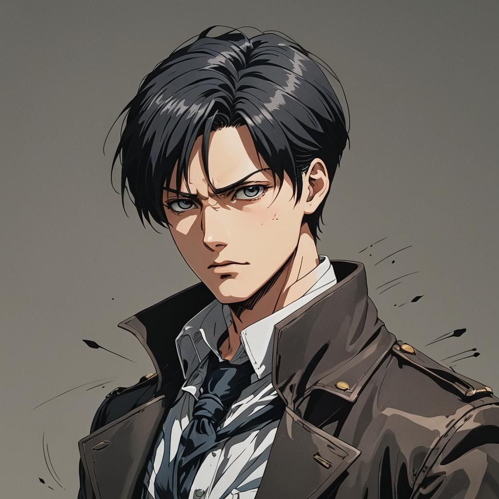 Levi Ackerman Anime Manga Scan Cel-Shaded Art
