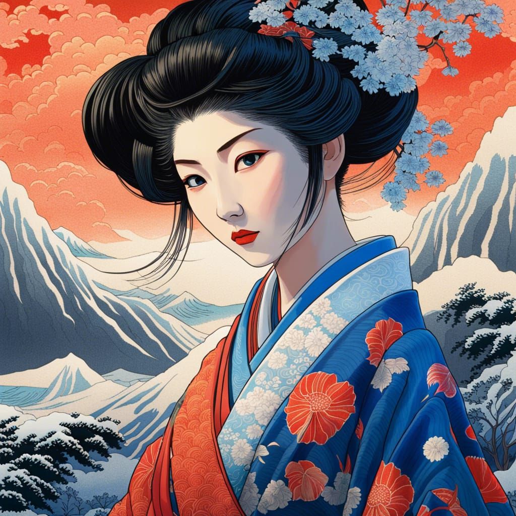 Yin Yang Goddess in Fire and Ice Comic Art