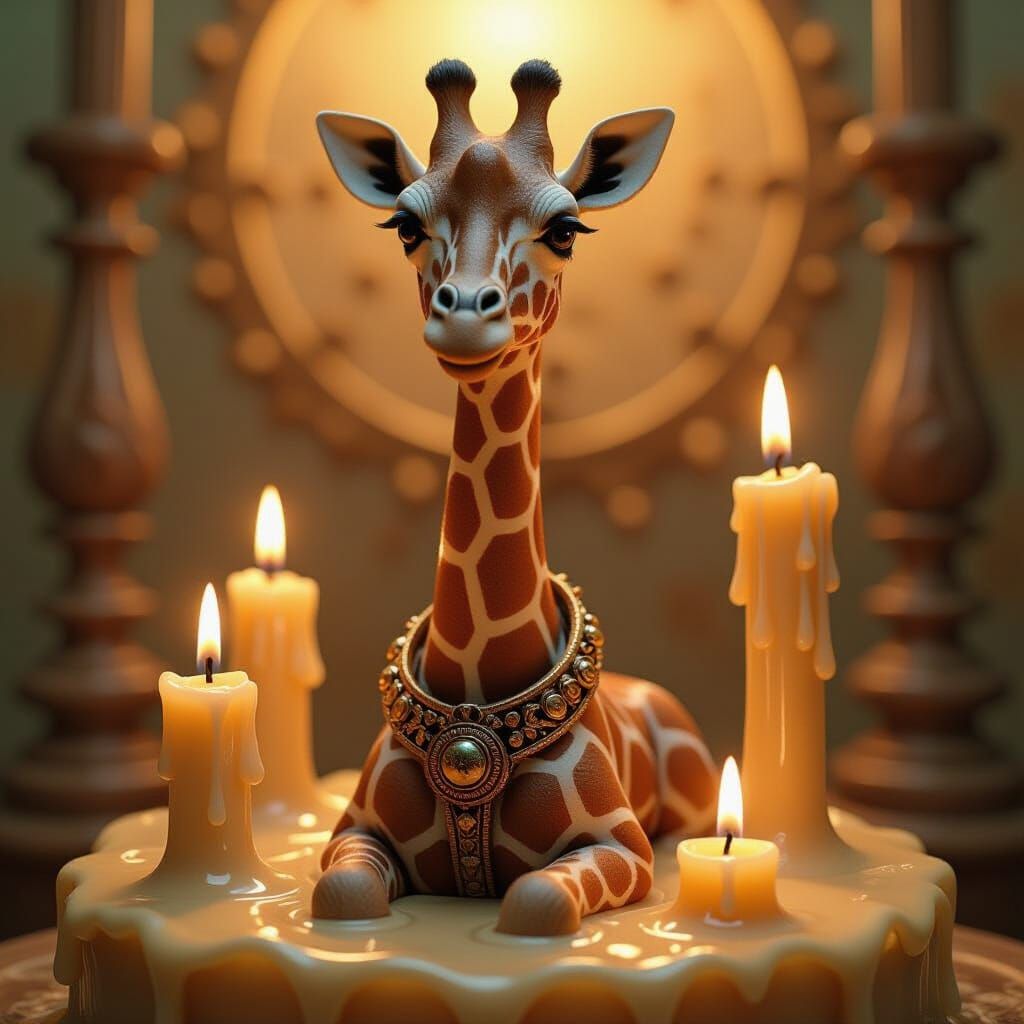 Giraffe in a candle sculpture