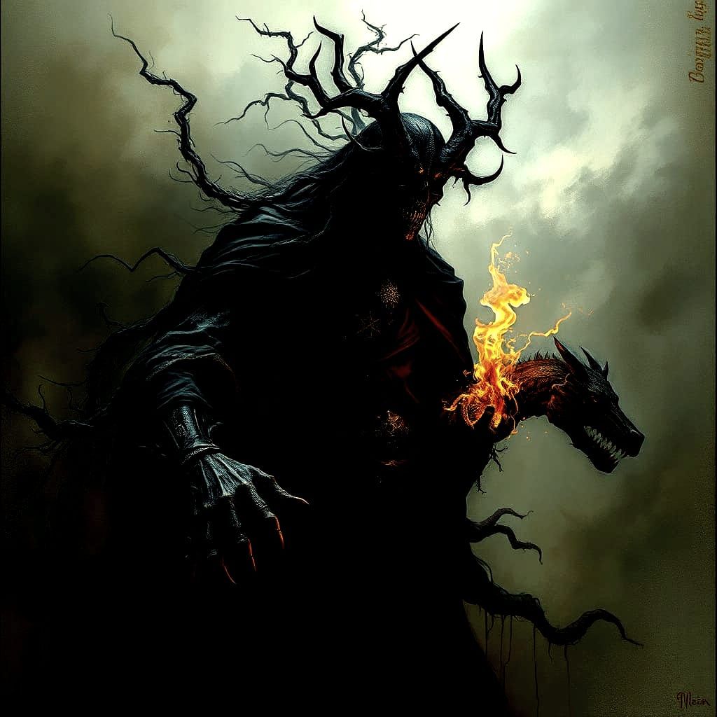 Dark Occult Science Horrors in Cyberpunk Style