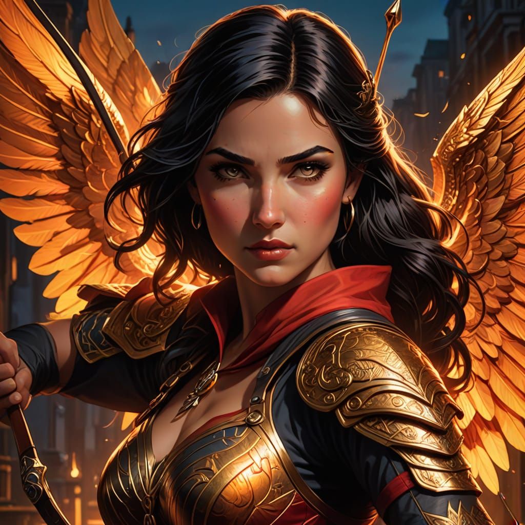 Angel Archer in Cinematic Comic Book Style