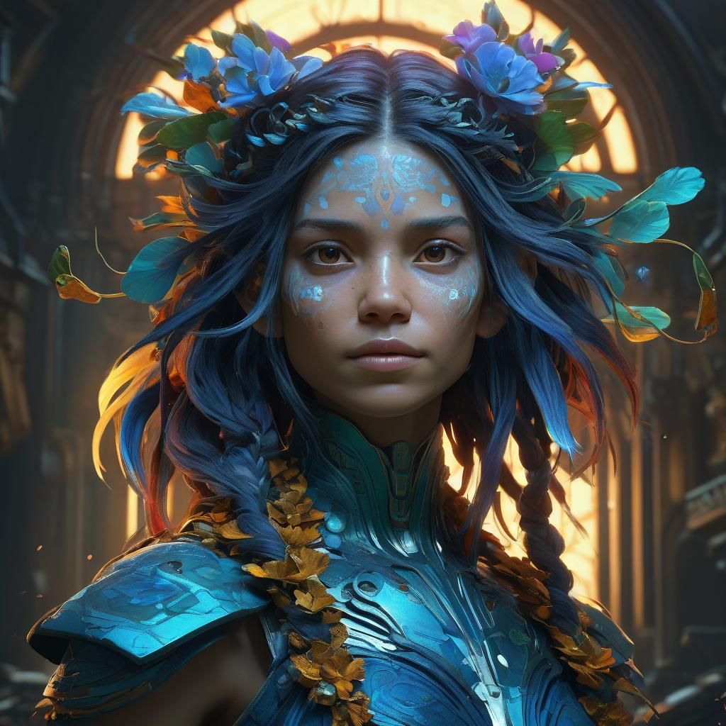 Avatar Na'vi Portrait in Art Nouveau Style