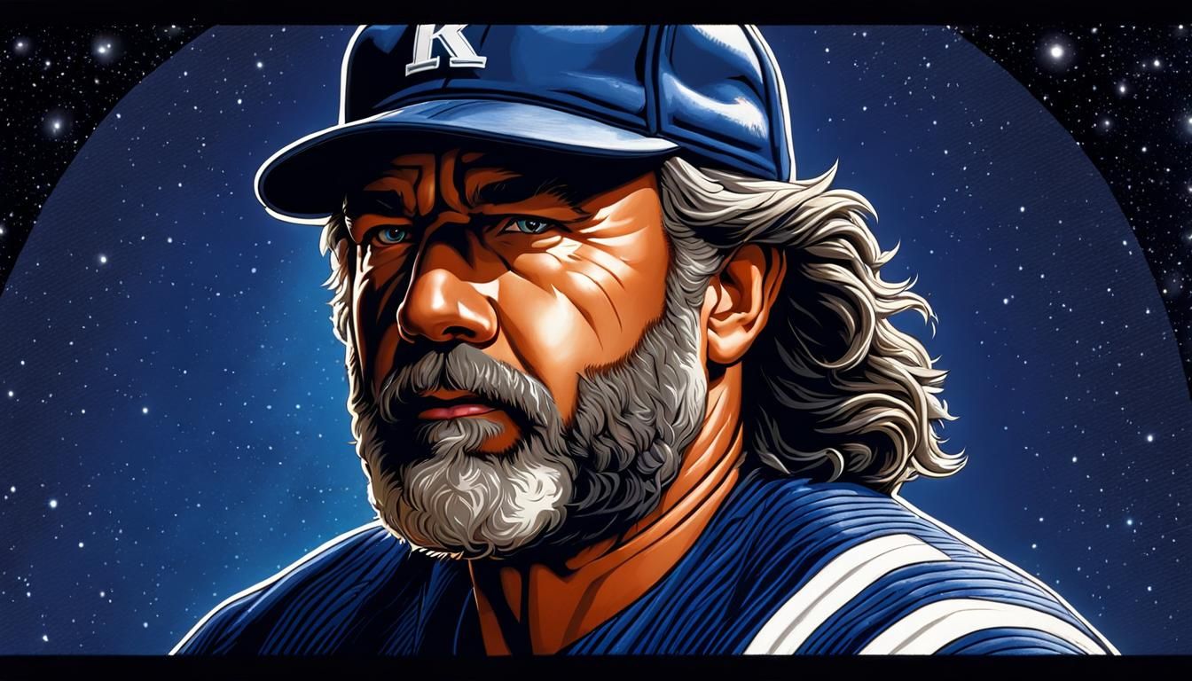 Baseball Shirt Portrait in Jim Burns Art Style
