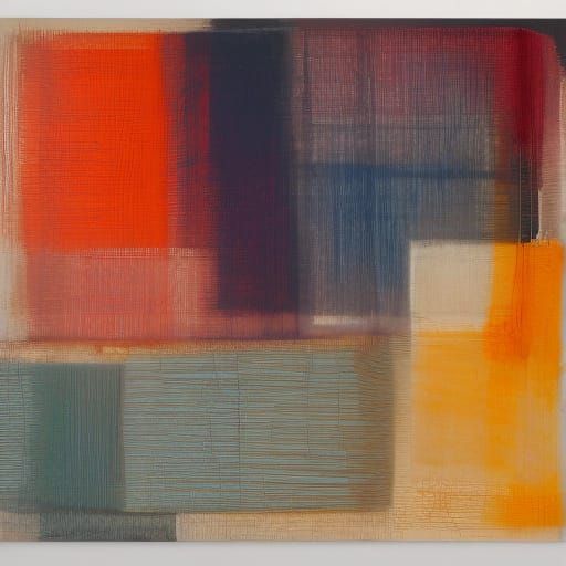 Minimalist Geometric Composition in Deep Blues and Grays