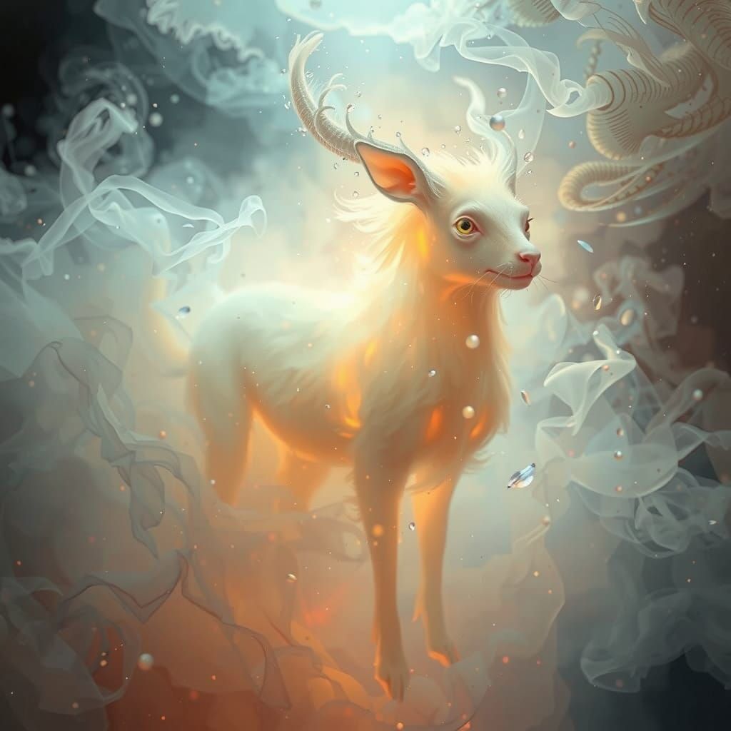 Whimsical Ghostly Creatures Emerge from Ethereal Smoke