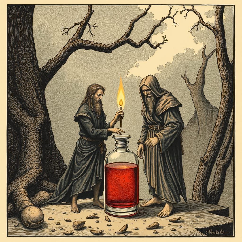 Heath's Dangerous Growth Elixir: Horror Art