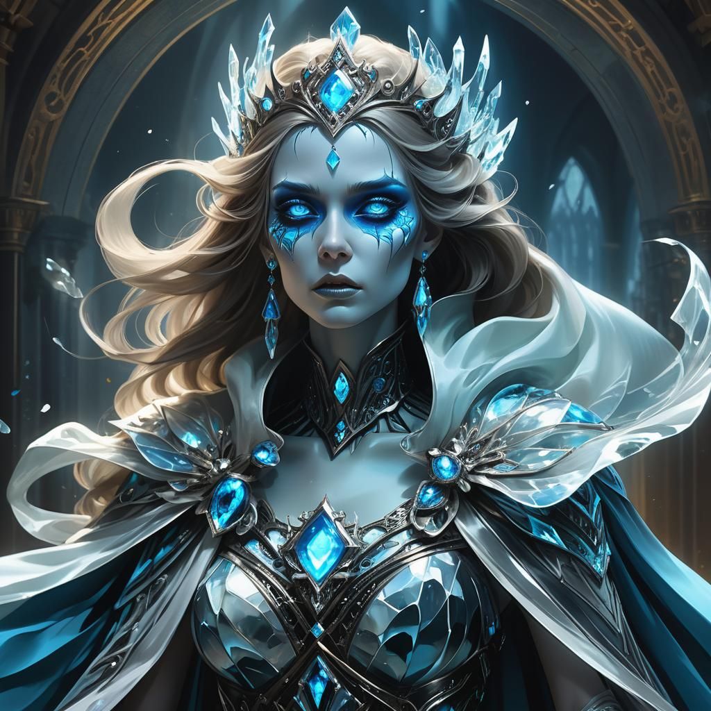 Lich Princess Portrait with Glowing Eyes